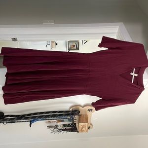 Maroon soft flowy dress